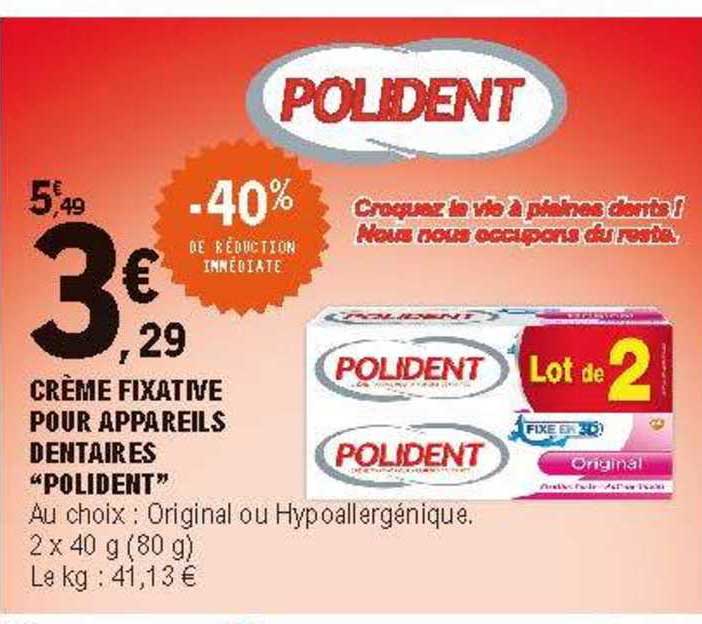 crème fixative pour appareils dentaires "polident"