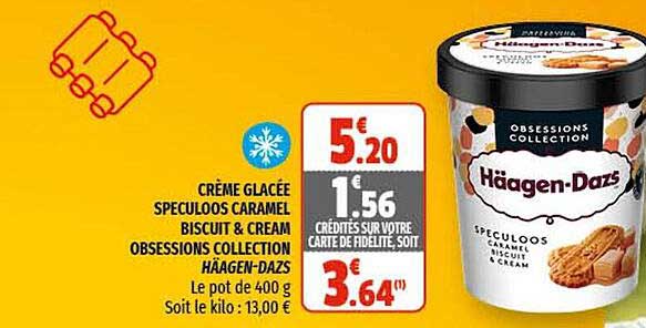 crème glacée speculoos caramel biscuit & cream obsessions collection häagen-dazs