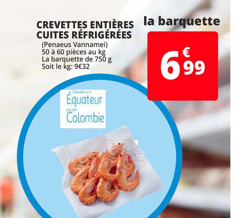 Crevettes Entières Cuites Réfrigérées