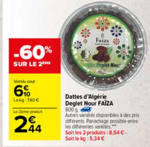 dattes d'algérie deglet nour faïza