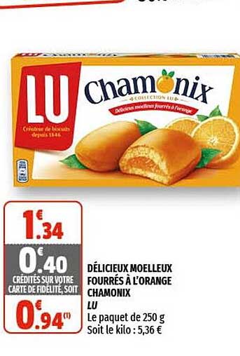 délicieux moelleux fourrés à l'orange chamonix