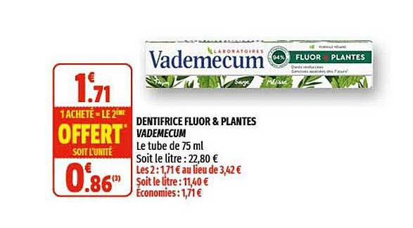 Dentifrice Fluor & Plantes Vademecum