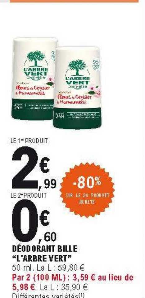 déodorant bille "l'arbre vert"