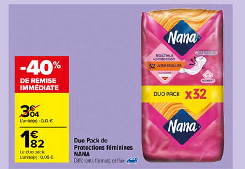 duo pack de protections féminines nana