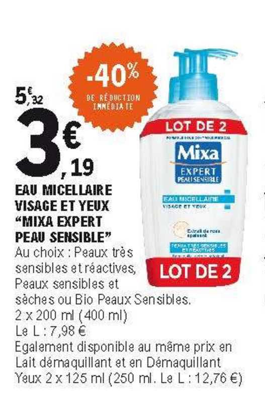 Eau Micellaire Visage Et Yeux "mixa Expert Peau Sensible"