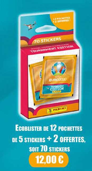 écoblister De 12 Pochettes De 5 Stickers + 2 Offertes, Soit 70 Stickers