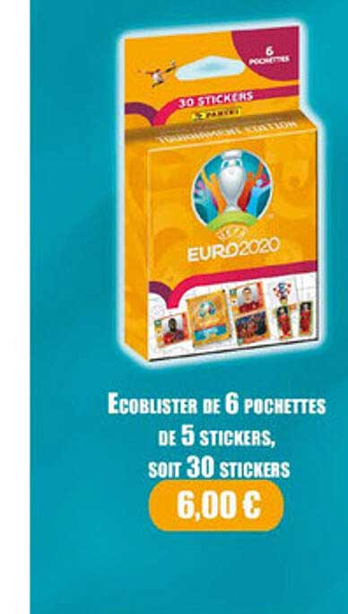 écoblister de 6 pochettes de 5 stickers, soit 30 stickers