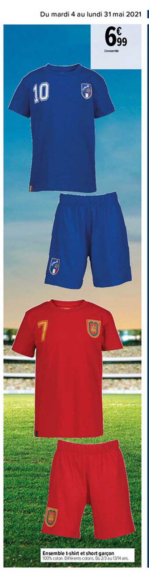 ensemble t-shirt et short garçon