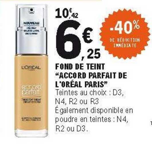 fond de teint "accord parfait de l'oréal paris"