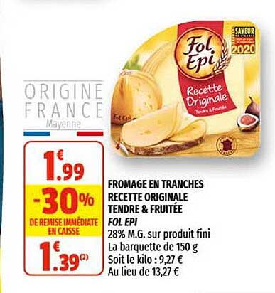 fromage en tranches recette oiginale tendre & fruitée fol epi