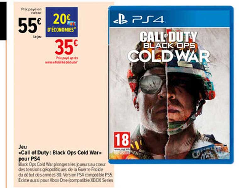 jeu «call of duty : black ops cold war» pour ps4
