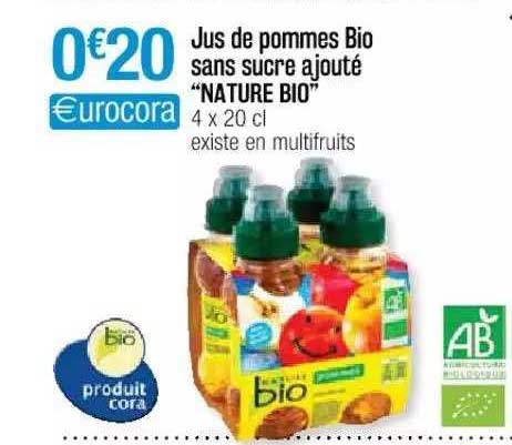 jus de pommes bio sans sucre ajouté "nature bio"