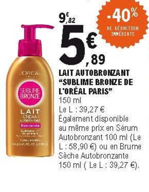 Lait Autobronzant "sublime Bronze De L'oréal Paris"