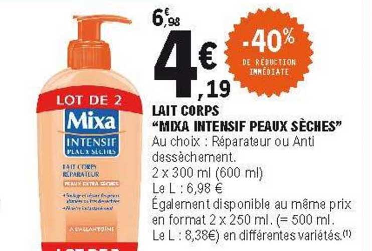 lait corps "mixa intensif peaux sèches"