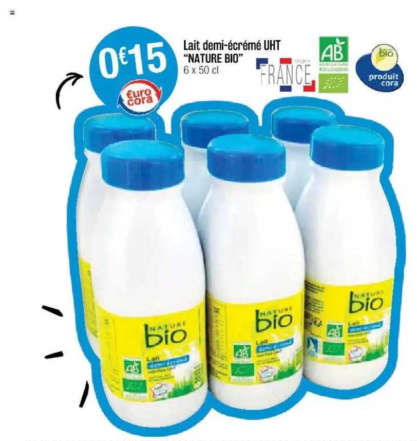lait demi-écrémé uht "nature bio"