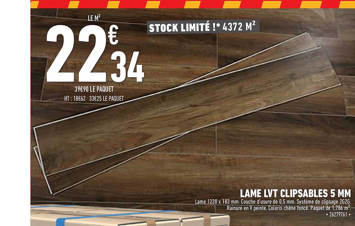 lame lvt clipsables 5 mm