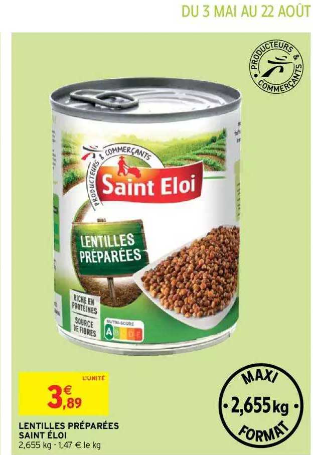 lentilles préparées saint éloi