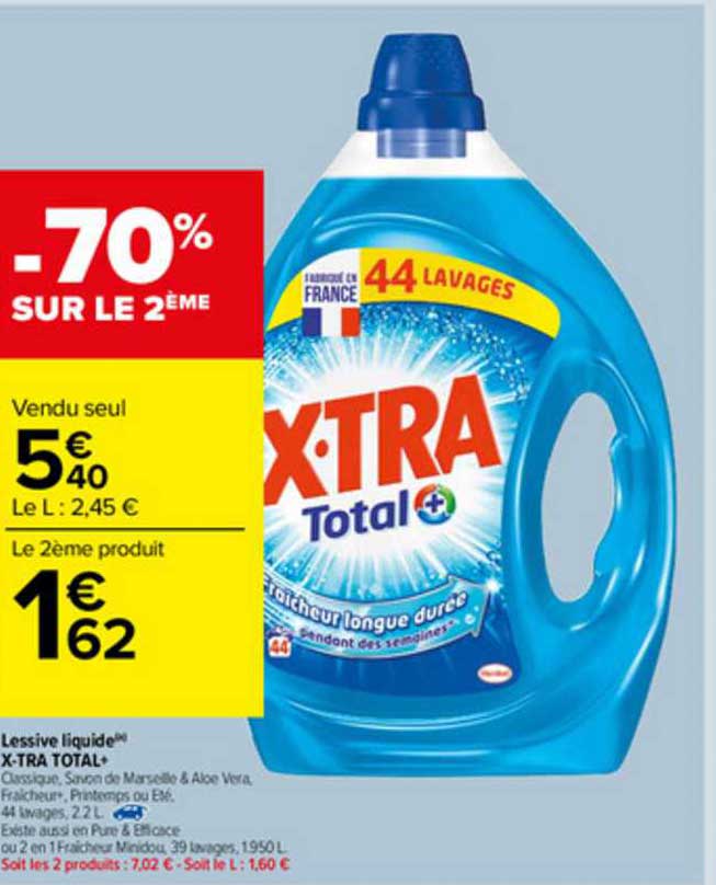 Lessive Liquide X-tra Total+