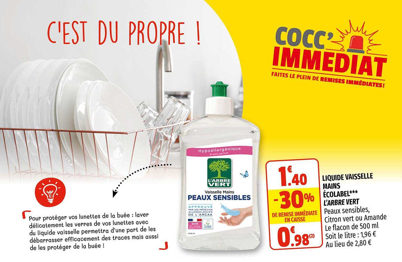 liquide vaisselle mains écolabel l'arbre vert