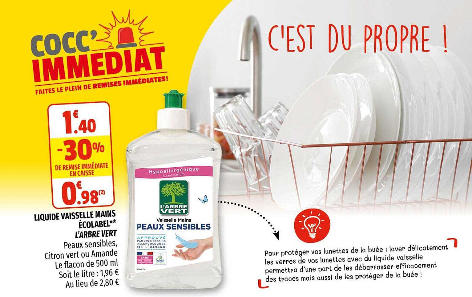 liquide vaisselle mains écolabel l'arbre vert