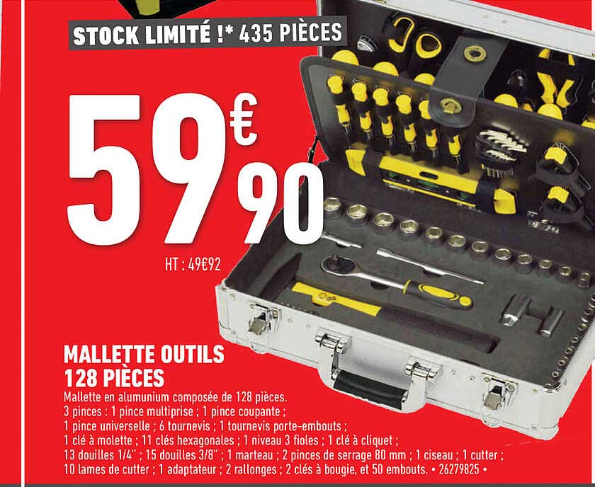 Mallette Outils 128 Pièces