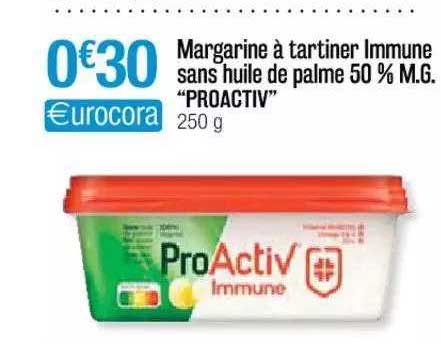 margarine à tartiner immune sans huile de palme 50% m.g. "proactiv"