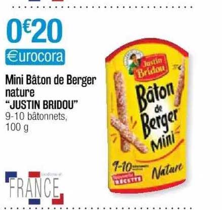 mini bâton de berger nature "justin bridou"