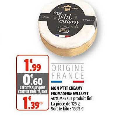 Mon P'tit Creamy Fromagerie Milleret
