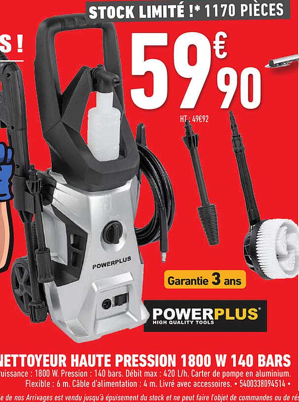 nettoyeur haute pression 1800 w 140 bars
