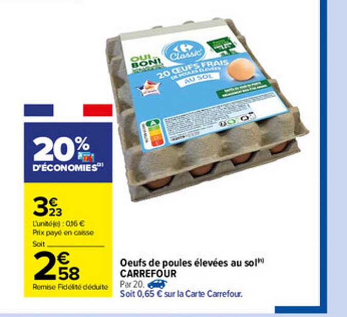 oeufs de poules élevées au sol carrefour