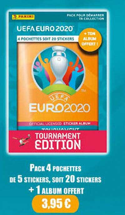 pack 4 pochettes de 5 stickers soit 20 stickers + 1 album