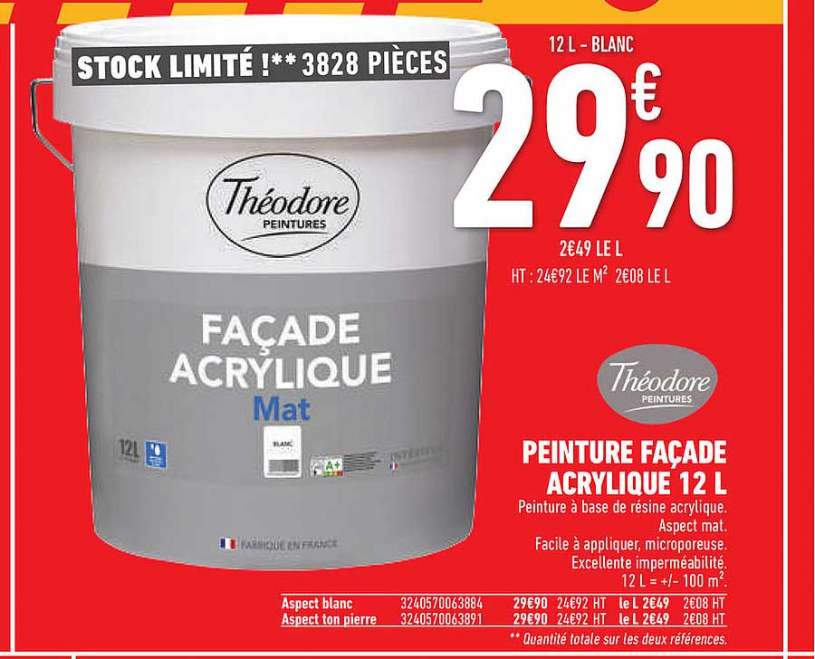 Peinture Façade Acrylique 12 L Théodore