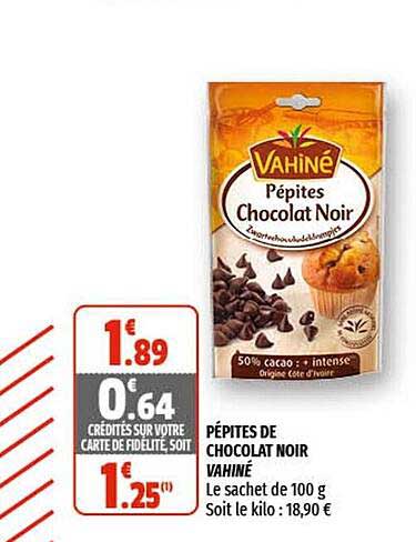 Pépites De Chocolat Noir Vahiné
