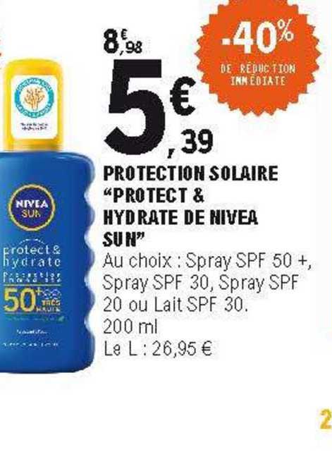 protection solaire "protect & hydrate de nivea sun"