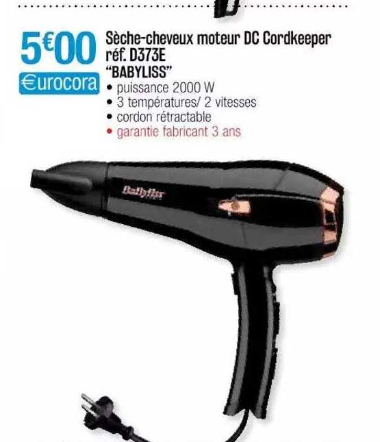 sèche-cheveux moteur dc cordkeeper d373e "babyliss"