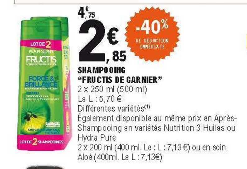 Shampooing "fructis De Garnier"