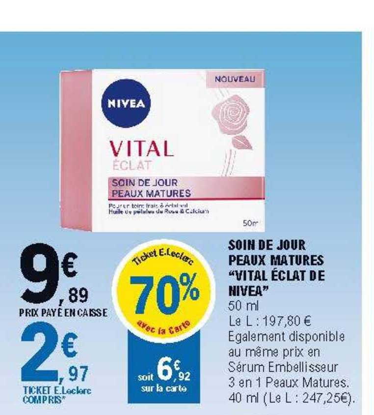 soin de jour peaux matures "vital éclat de nivea"