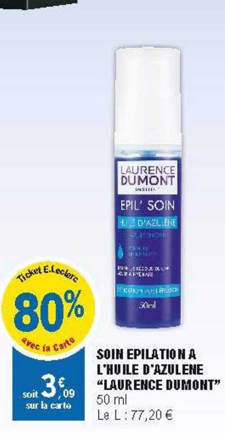 soin épilation à l'huile d'azulène "laurence dumont"