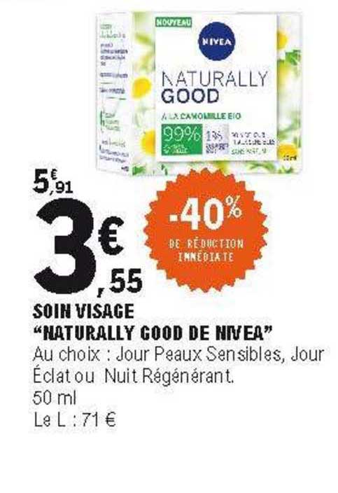 soin visage "naturally good de nivea"