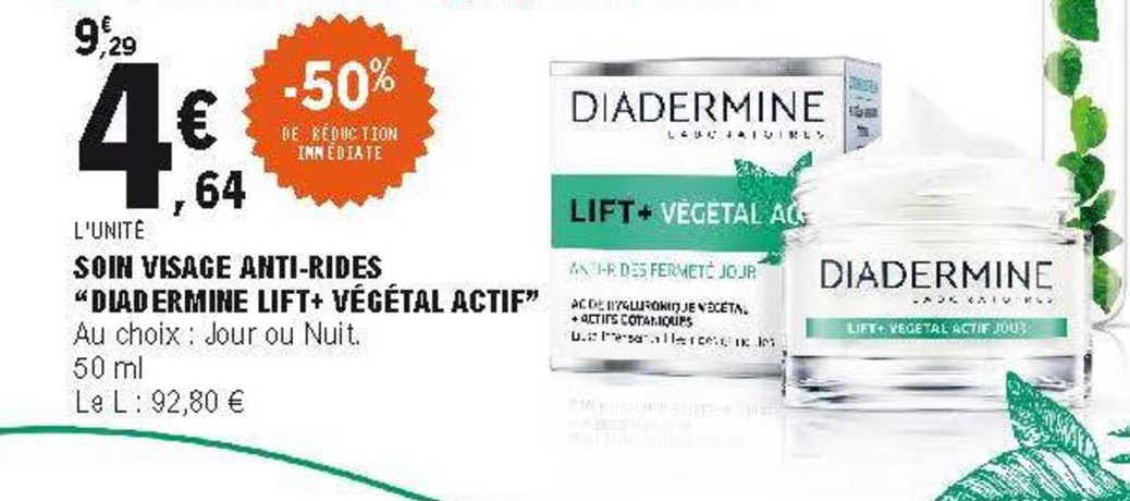 soin visage anti-rides "diadermine lift+ végétal actif"