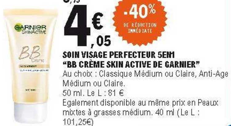 soin visage perfecteur 5 en 1 "bb crème skin active de garnier"