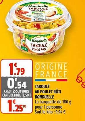 Taboulé Au Poulet Rôti Bonduelle