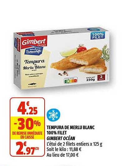 tempura de merlu blanc 100% filet gimbert océan