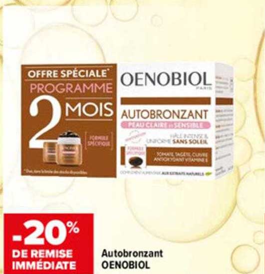 autobronzant oenobiol -20% de remise immédiate