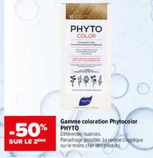 gamme coloration phytocolor phyto -50% sur le 2ème