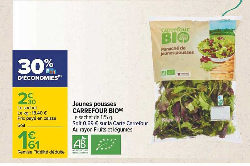 jeunes pousses carrefour bio