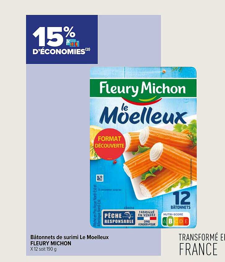 bâtonnets de surimi le moelleux fleury michon