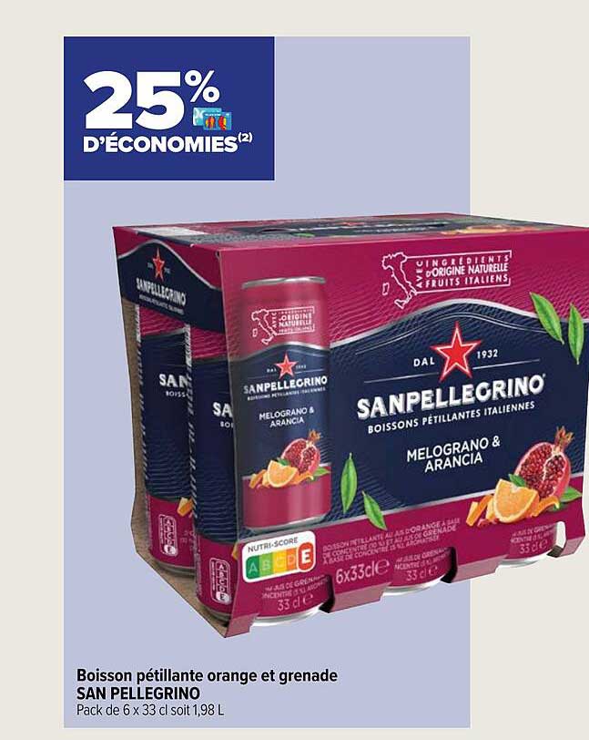boisson pétillante orange et grenade san pellegrino