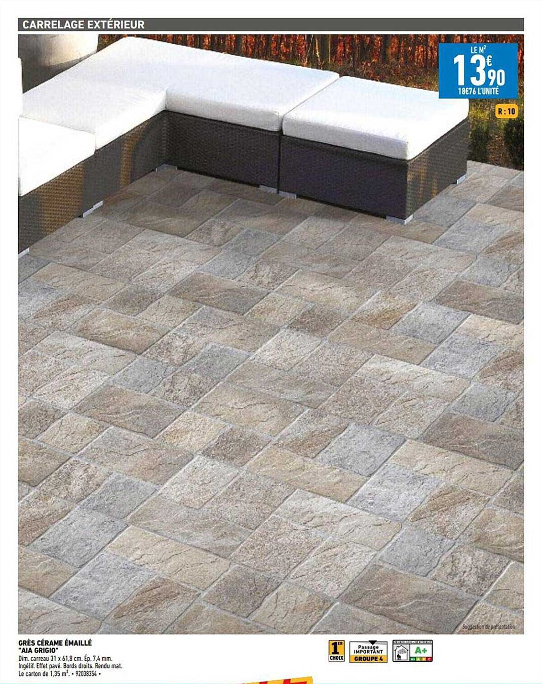 grès cérame émaillé "aia grigio"