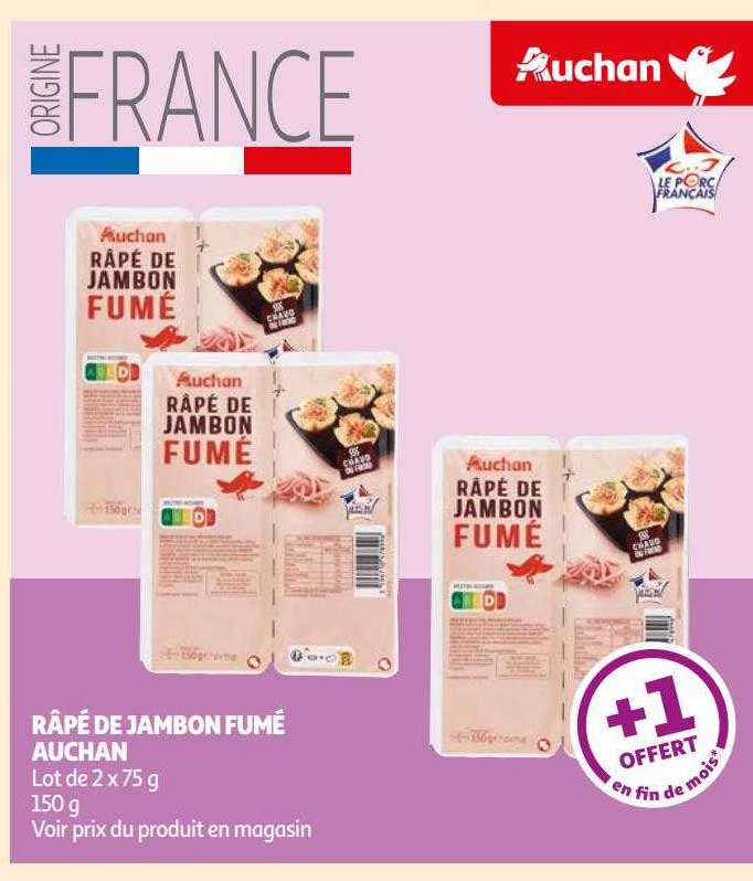 Râpé De Jambon Fumé Auchan